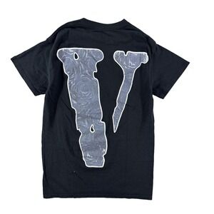 VLONE Shirt Mens Small Black The Woo Rose Graphic Pop Smoke Tee Streetwear
